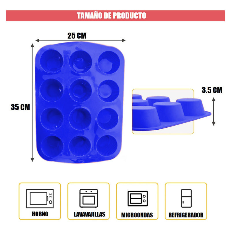 Molde Muffins Molde De Silicona 12 Cup Molde Cupcakes Repost