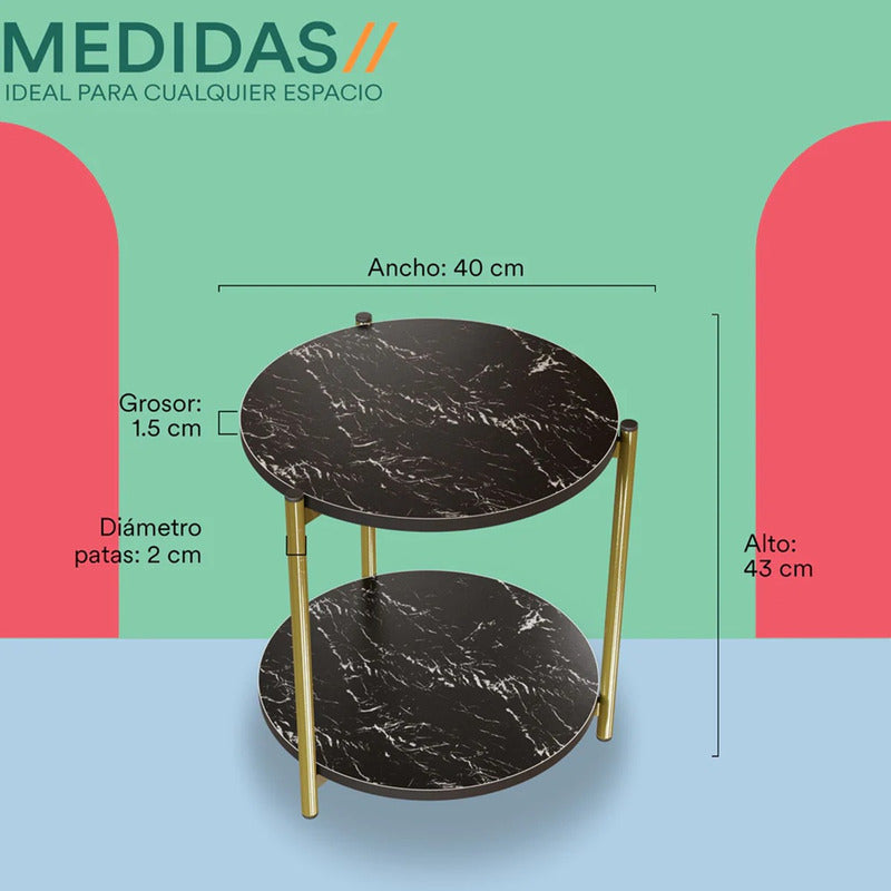 Mesa Centro Mesa Auxiliar Decorativa Mesa Madera 2 Niveles