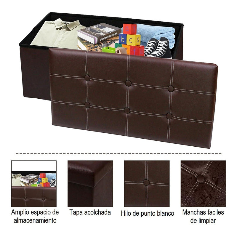 Puff Organizador Taburete Plegable Banco Organizador Baúl