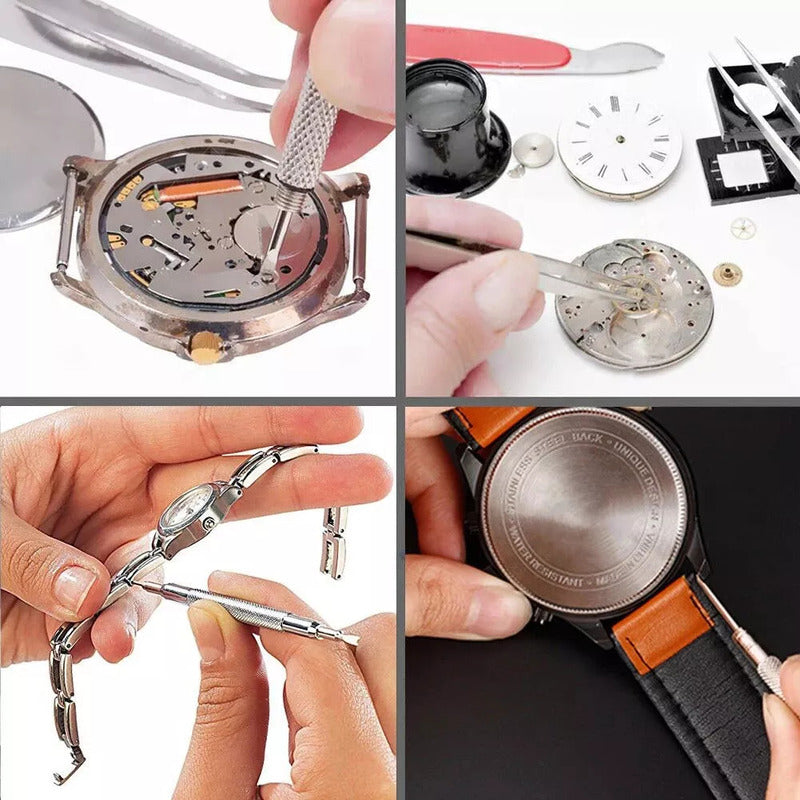 Kit Herramientas Relojeria 16 Pcs Relojes Reloj + Funda