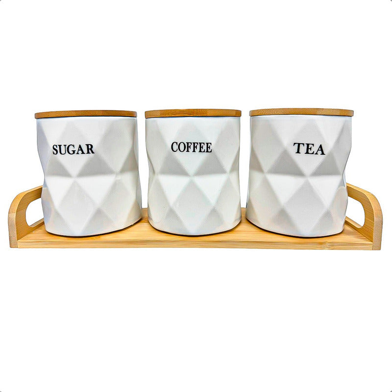 Set 3 Contenedores Hermeticos Frascos Hermeticos Ceramica