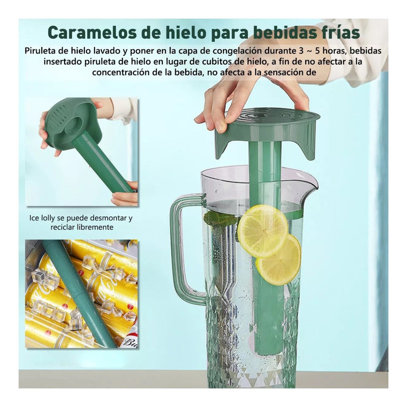 Set Jarra 2 Litros + 4 Vasos Jarra Agua Jugo Refrigerante