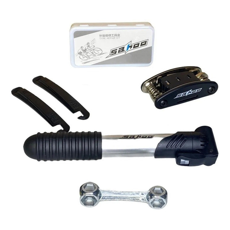 Kit Completo Para Bicicletas Bombin Set Parches Herramientas