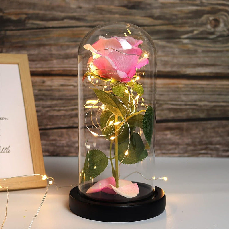 Cúpula Rosa Led Flores Artificiales Rosa Eterna Led Rosa