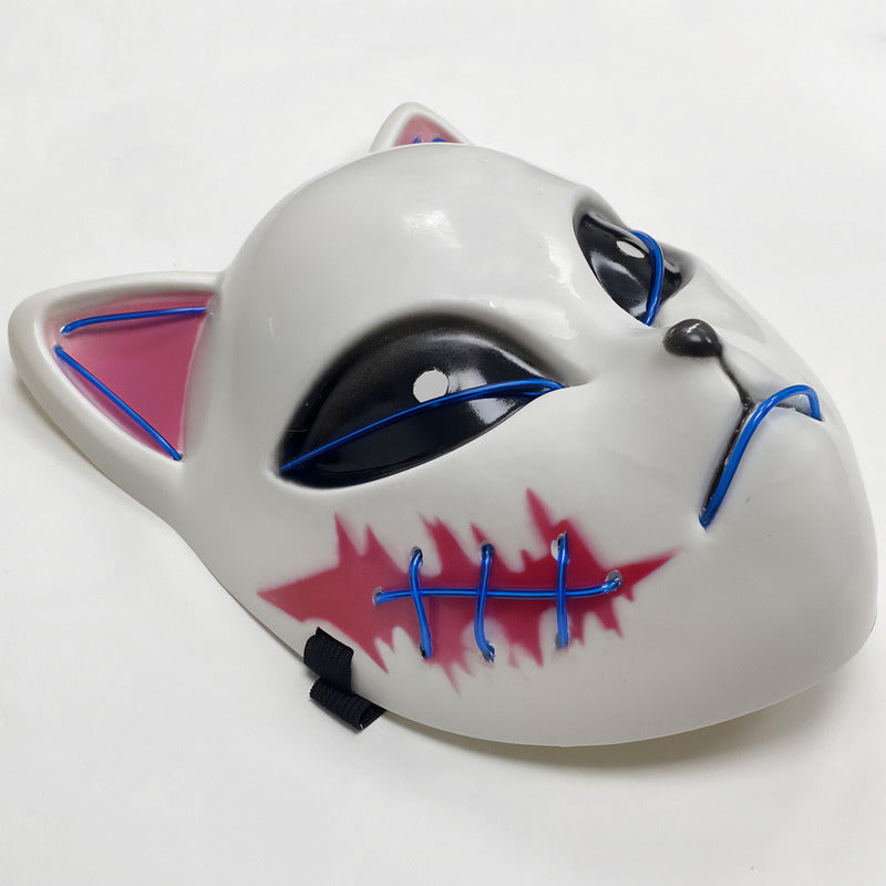 Mascara De Gato Kimetsu No Yaiba Con Luces Mascara Halloween