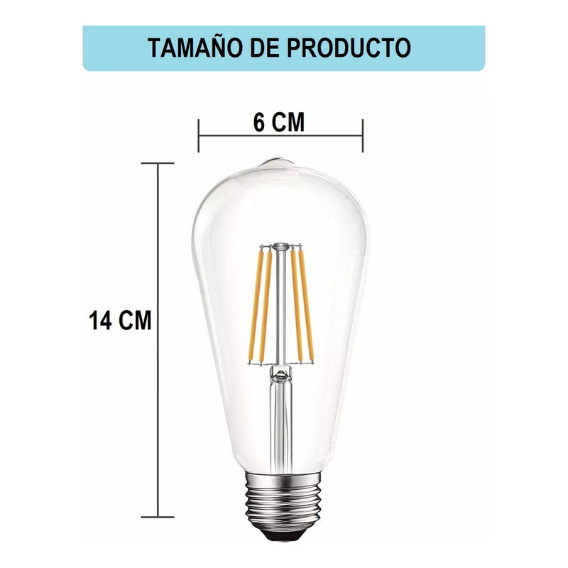 Ampolleta Vintage 4w E27 Filamento Luz Cálida Ampolleta Led