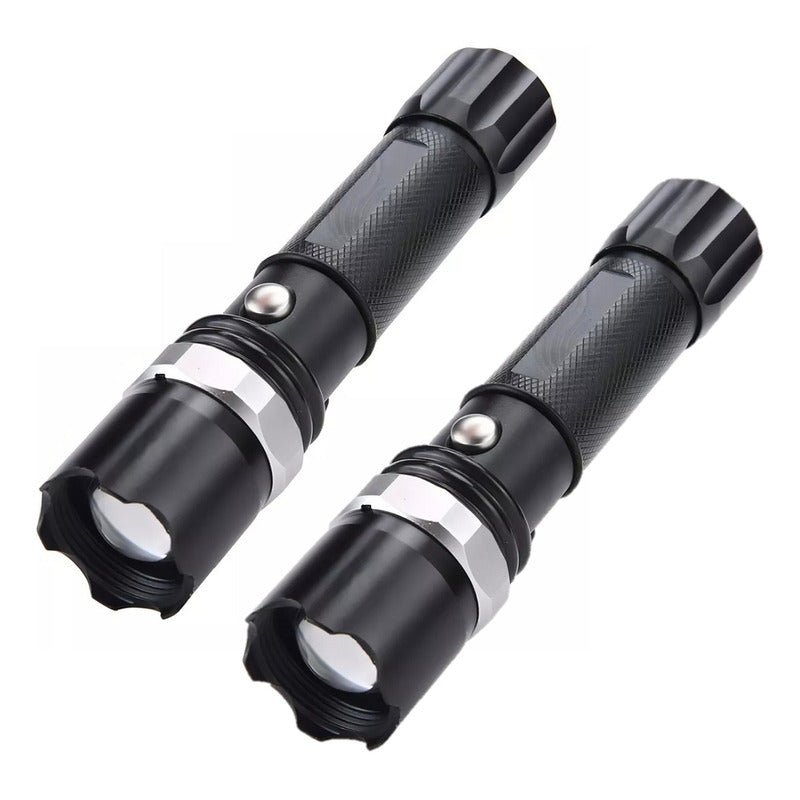 Pack X2 Linterna Led Camping Linterna Tactica 18000 Lumens Linterna Gris Oscuro Luz Blanco