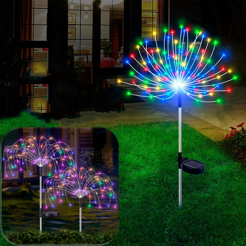Luces Hadas Navidad Solares Luces Fuego Artificial Exterior
