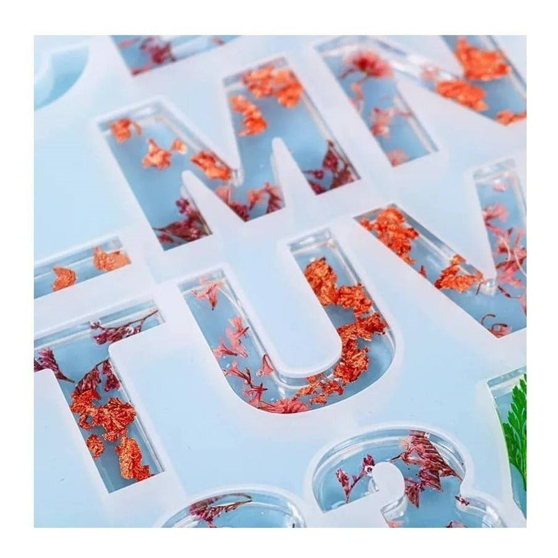 Molde Silicona Letras Números Moldes Repostería Transparente