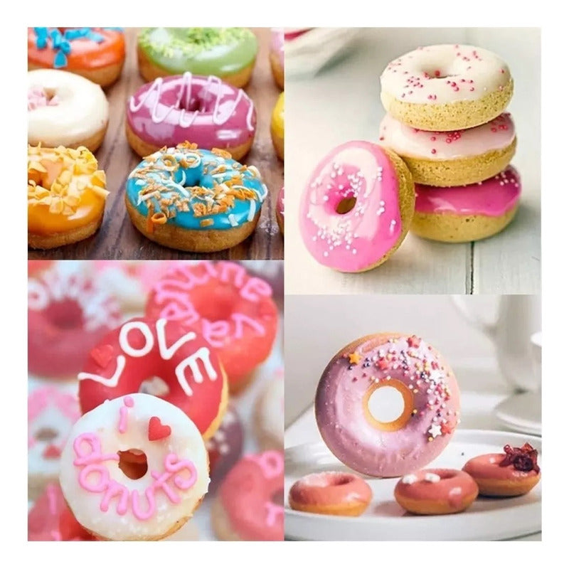 Moldes Para Donas 12 Cavidades De Teflón Postres Cocina