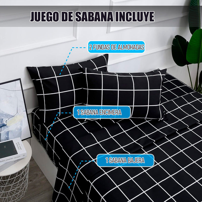 Juego De Sábanas Sabanas 2.5 Plazas Sabana Fundas Almohadas