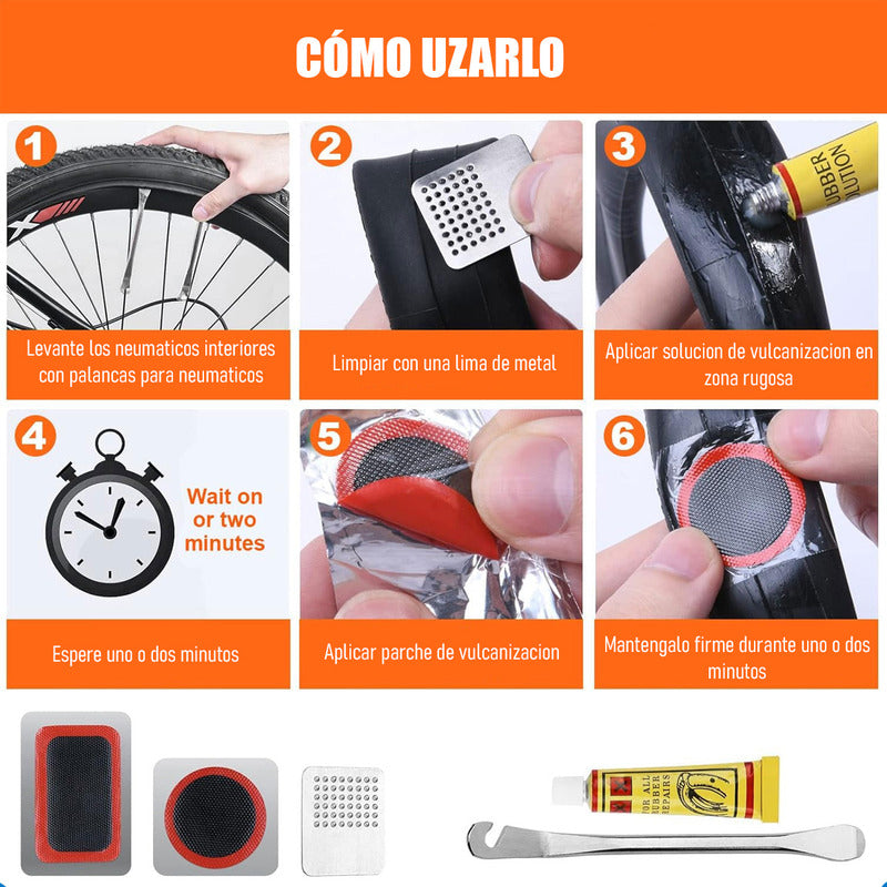 Kit Reparacion Pinchazo Llanta Bicicletas Parches Bicicletas
