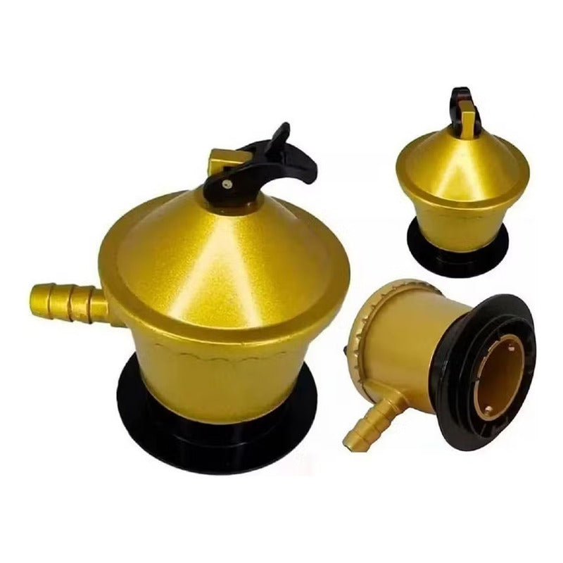 Kit Regulador Válvula De Gas Licuado+manguera Gas+abrazadera
