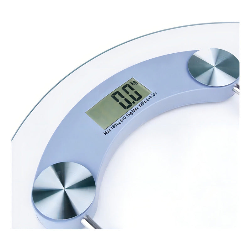 Balanza Pesa Digital Baño Vidrio Templado 180kg Pesa De Baño Redonda Bascula Arcashopping Transparente