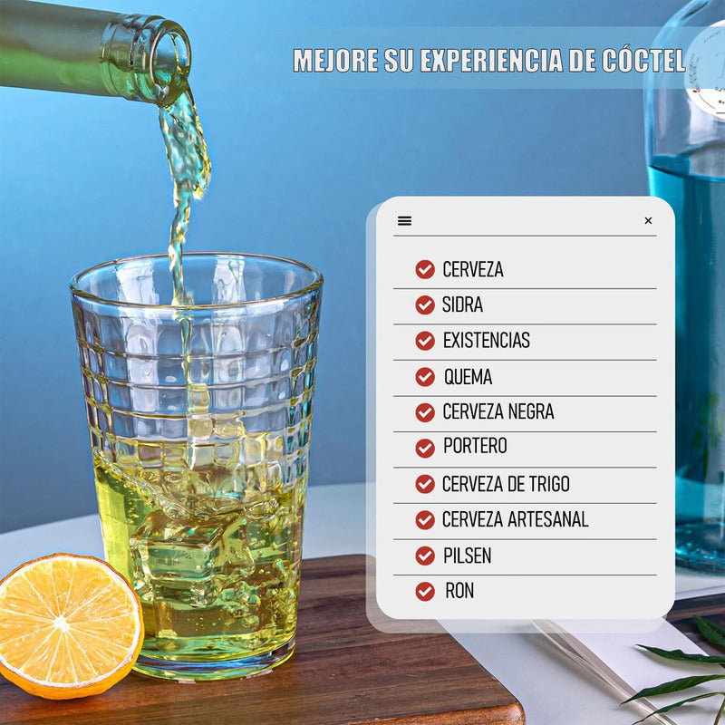 Set 12 Vasos De Vidrio Vaso Vidrio Jugo Juego De Vasos 350ml