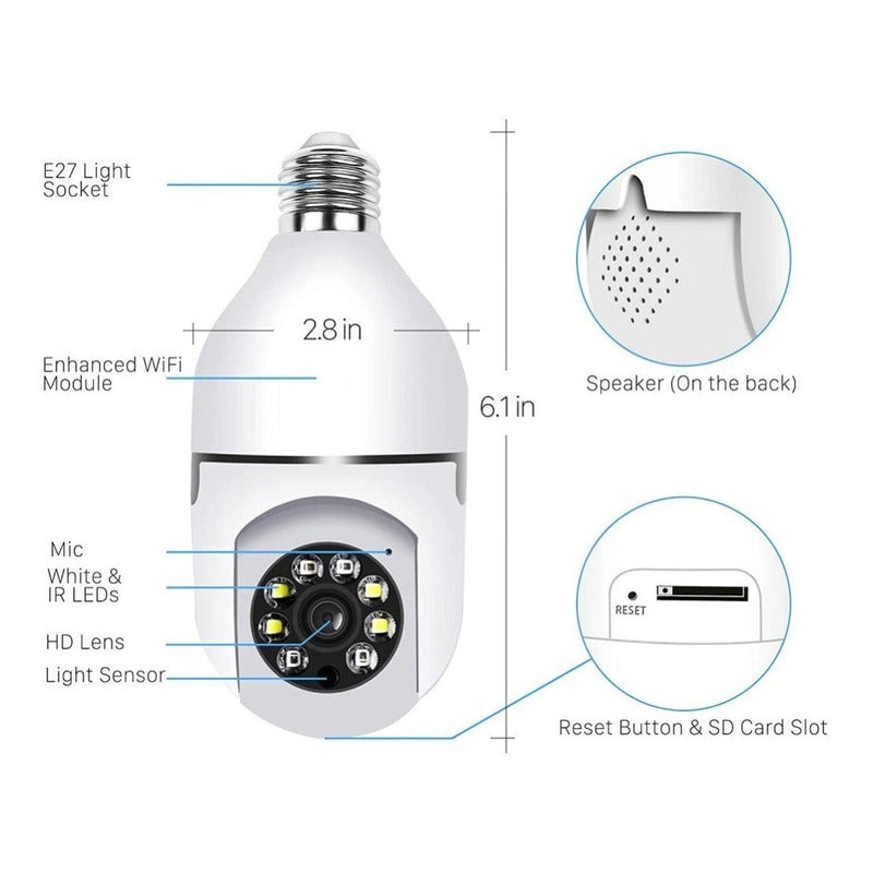 X2 Camara Ampolleta Wifi Camara Seguridad Celular Exterior