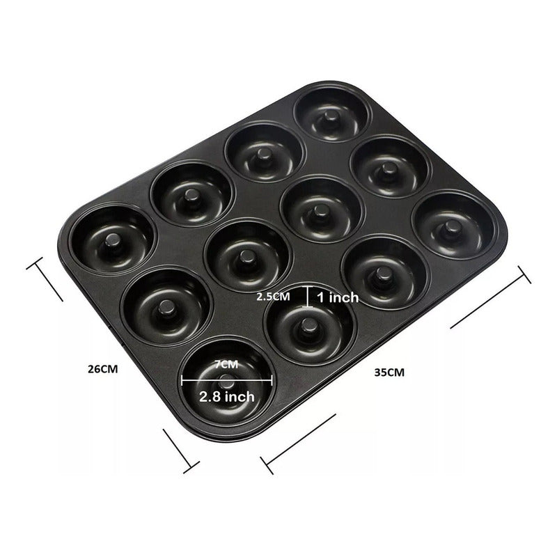 Moldes Para Donas 12 Cavidades De Teflón Postres Cocina