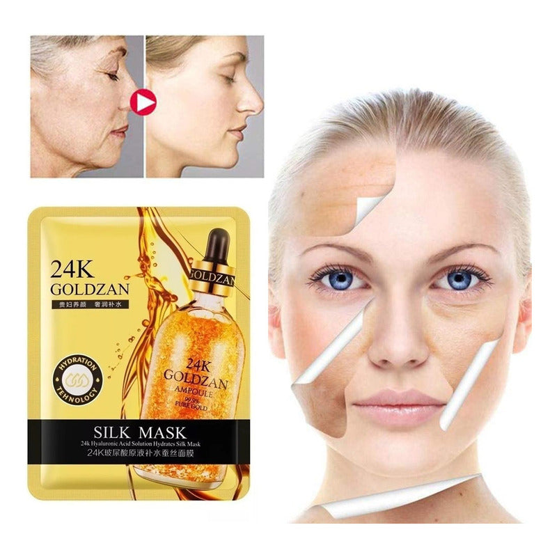 Pack 10 Mascarillas Faciales Mascarillas Hidratantes Oro 24k