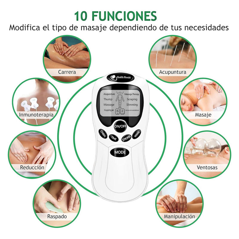 Tens 8 Electrodos Electrofisico Maquina Electroestimulador