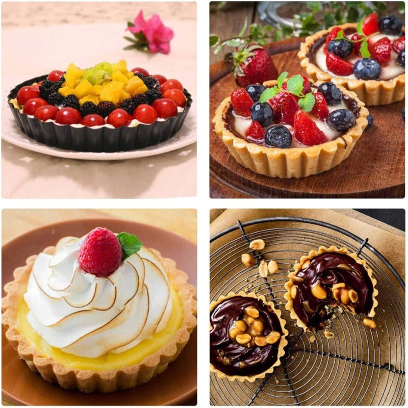 4 Moldes Desmontables Para Tortas Tartas Molde Mini Tartalet