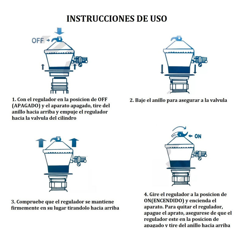 Kit Regulador Válvula De Gas Licuado+manguera Gas+abrazadera