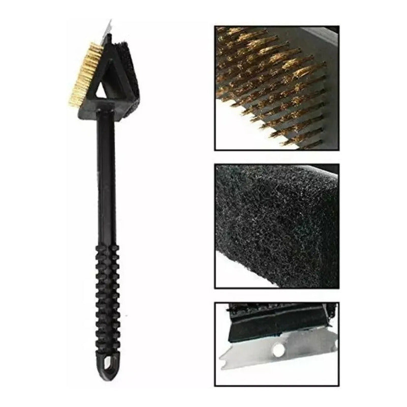 Cepillo Raspador 3 En 1 Para Limpieza De Parrillas