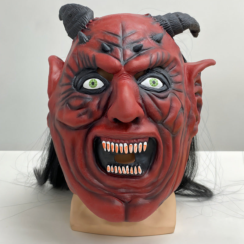Máscara De Látex Demonio Máscara De Terror Para Halloween Disfraz Máscara Diablo Rojo Arcashopping Máscara De Látex Demonio Máscara De Terror Halloween Disfraz