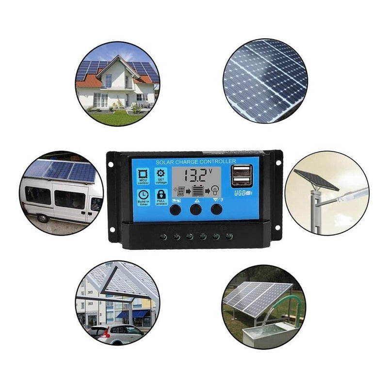Regularor De Carga Solar 30a Controlador Panel Solar 12v 24v