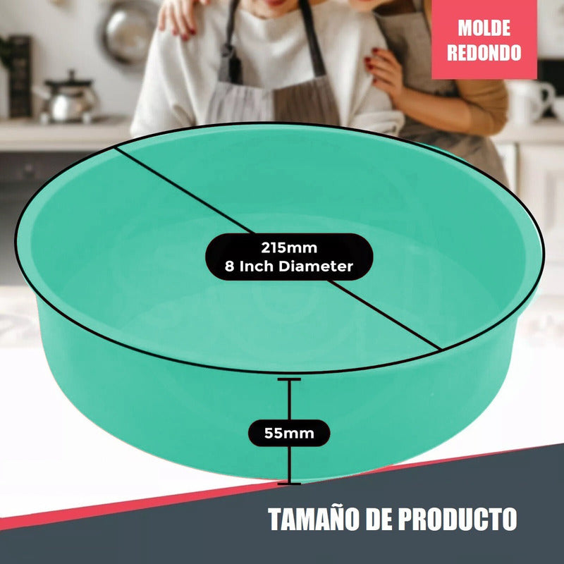 Molde Pan Redondo Silicona Moldes Para Repostería Queque