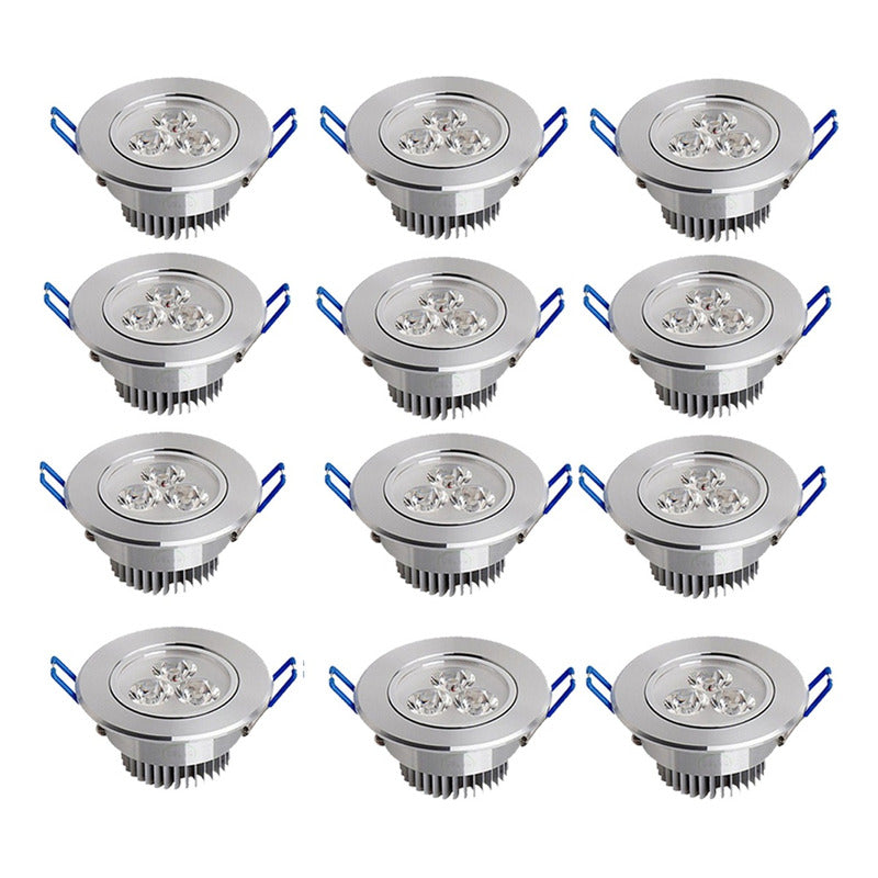 Pack X12 Foco Led Embutido Luminaria Led 3w Focos Embutidos