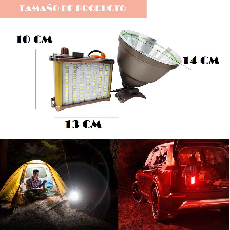 Foco De Caza Linterna Minera Recargable Camping Lampara 500w