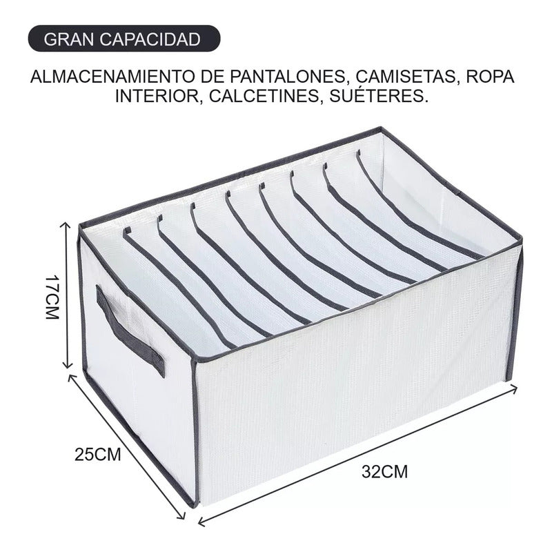 Pack X3 Organizador De Ropa 9 Divisores Ropa Interior