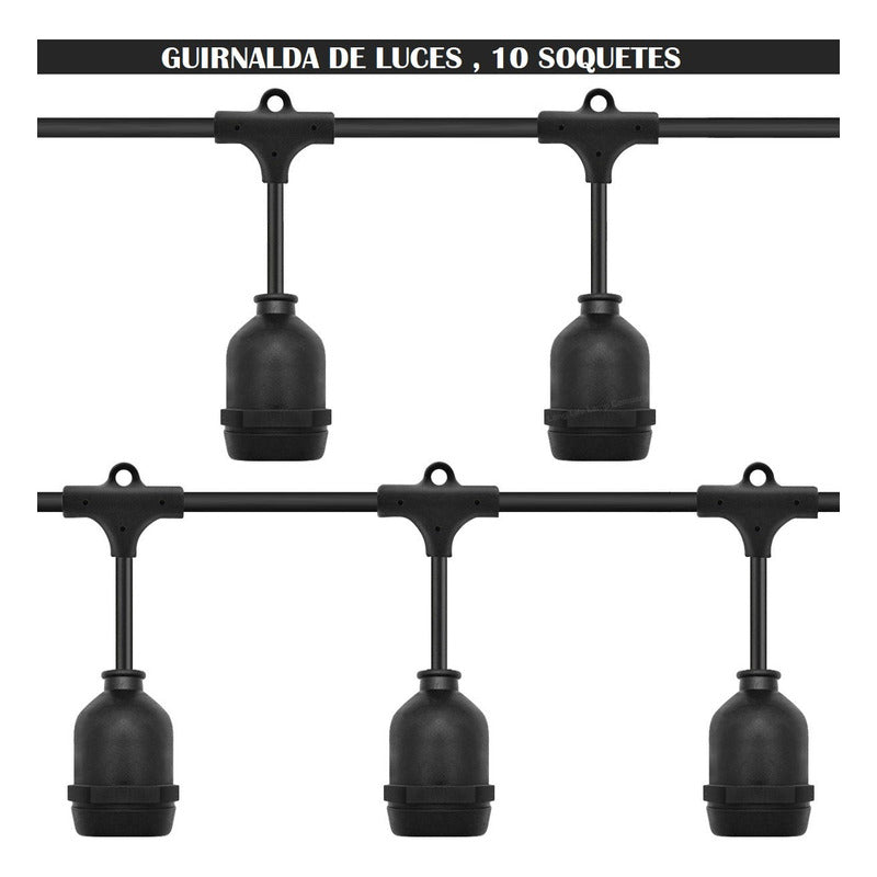 Guirnaldas De Luces Para Terrazas Soquete 5 Mtrs Guirnalda