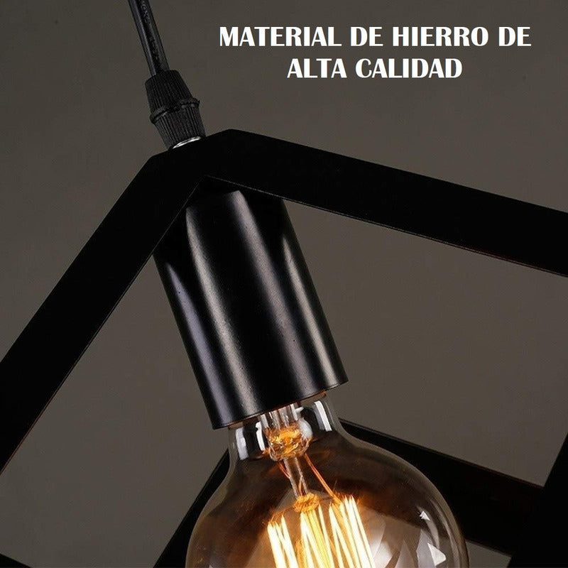 Lámpara Colgante Vintage Cuadrada Lámparas Living Comedor