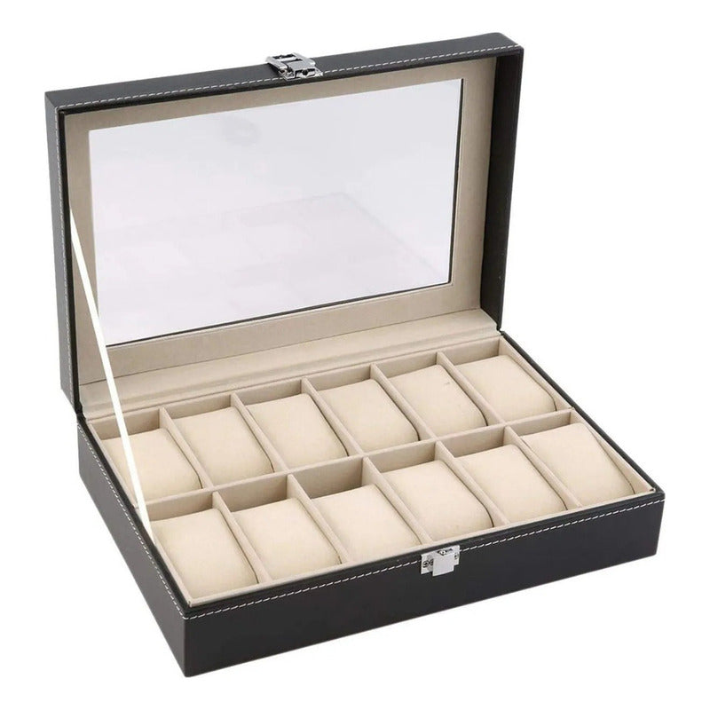 Caja Organizador De Relojes Estuche Arcashopping Exhibidor De Reloj 12pza Caja Organizadora Estuche Relojeria