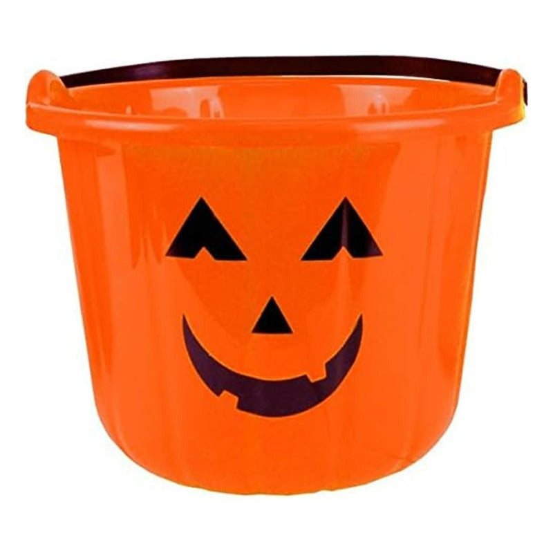 Cubo Calabaza Para Dulces Halloween Balde Dulces Fiestas