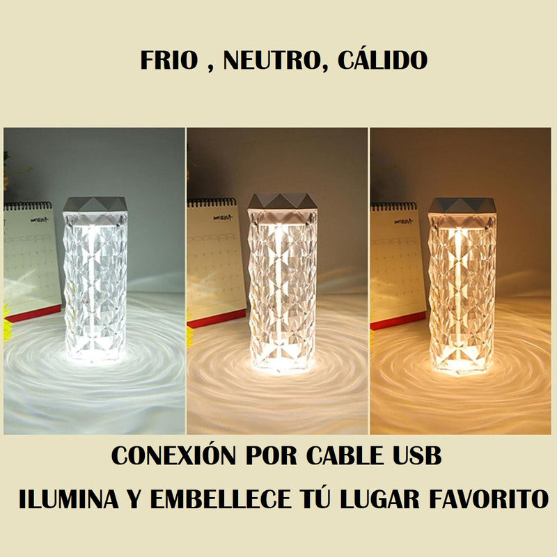 Lampara Humidificador 900ml Lampara Led Cristal Lampara Mesa Color Transparente