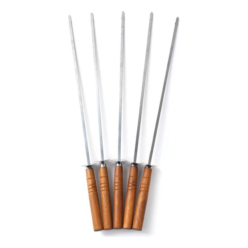 Set 5 Brochetas Para Asado Anticucho Pinchos Acero Inoxidabl