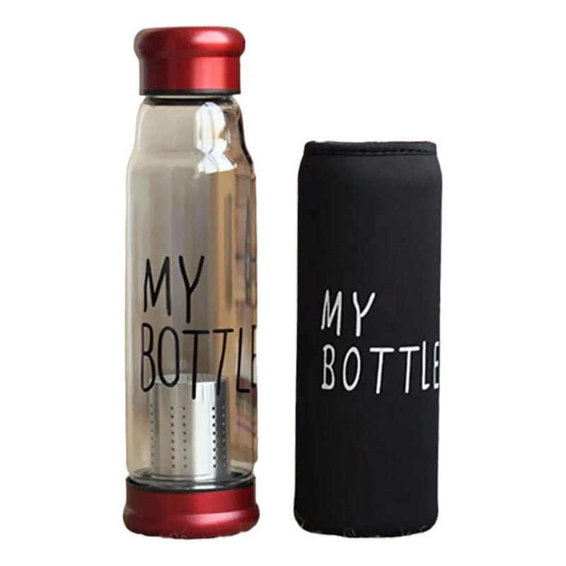 Botella Infusor De Vidrio Infusor De Te Con Funda 550ml