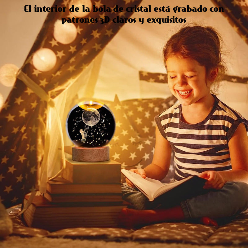 Pack X2 Lámparas De Cristal 3d Lámparas Led Bola De Cristal