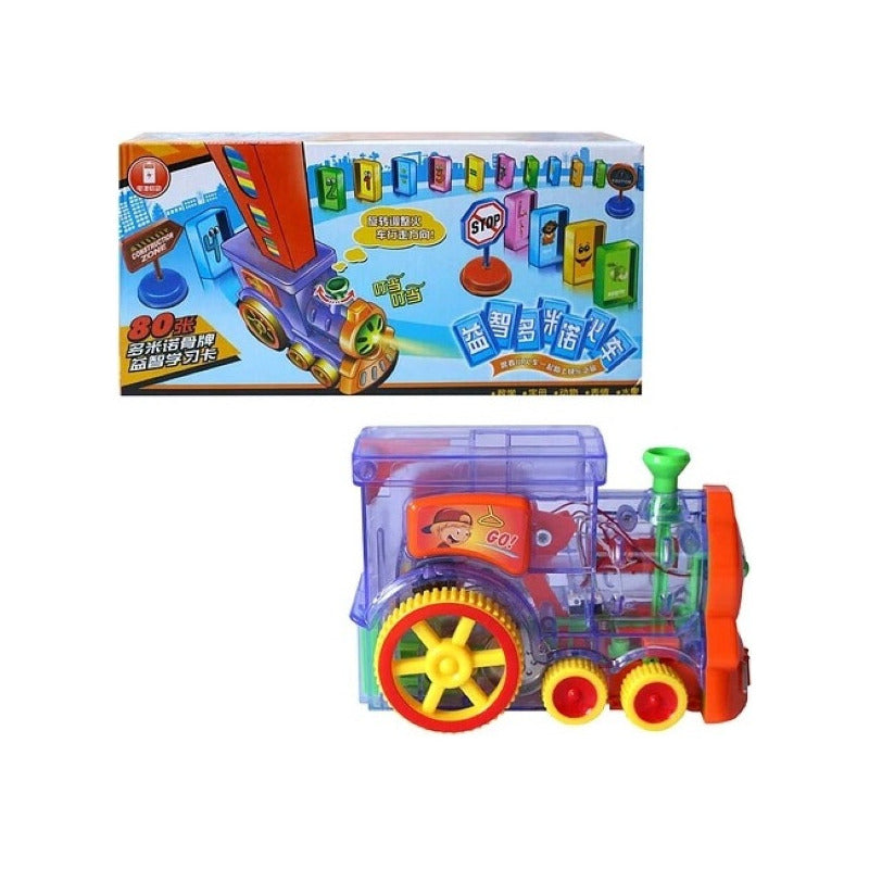 Tren Domino De Juguete Tren Automático Juego Didáctico Color