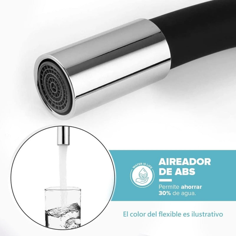 Llave Lavaplatos Monomando Cuello Flexible Agua Caliente