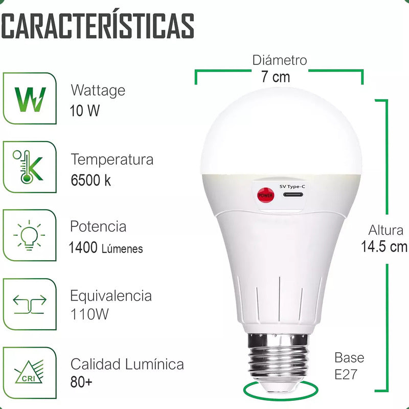 Pack X4 Ampolleta Led E27 Usb Pack X4 Ampolleta 10w Usb Pack Ampolletas Led X4 Emergencia Arcashopping Pack X4 Ampolleta Recargable Ampolleta E27 Ampolleta Usb 10w