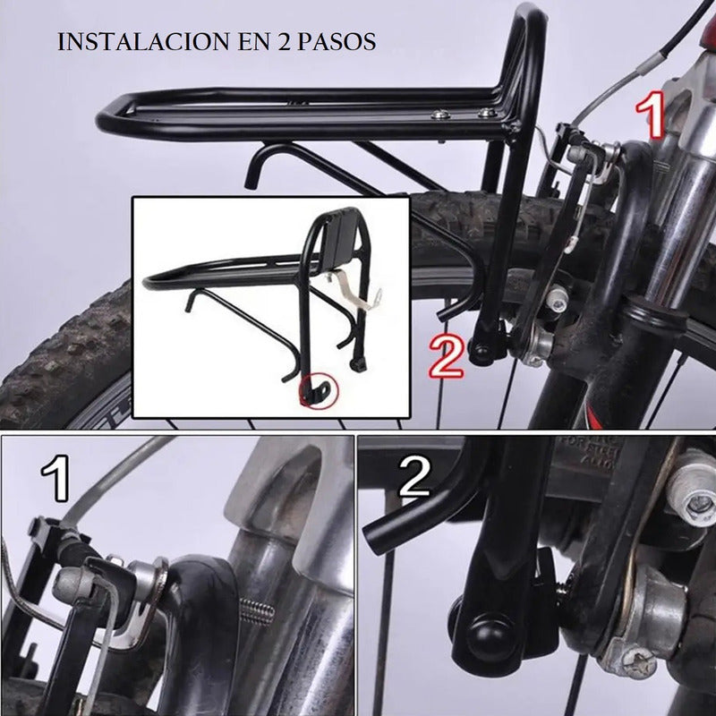 Parrilla Delantera Bici Parrilla Aluminio Soporte Delantero