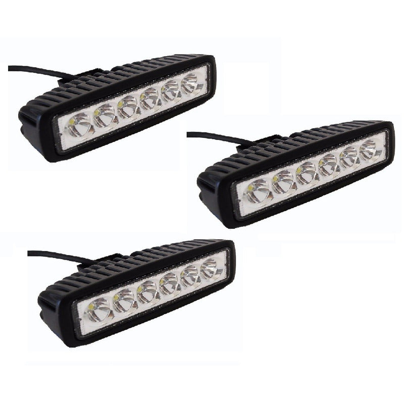 Pack X3 Focos Led Para Autos Barra Led 4x4 Neblinero 18w