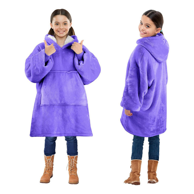 Pack X2 Poleron Peludo De Niña Poleron Con Capucha Niño Polerones Poleron Gigante Poleron Sherpa Frio Invierno Arcashopping Pijama Polar Manta Sherpa