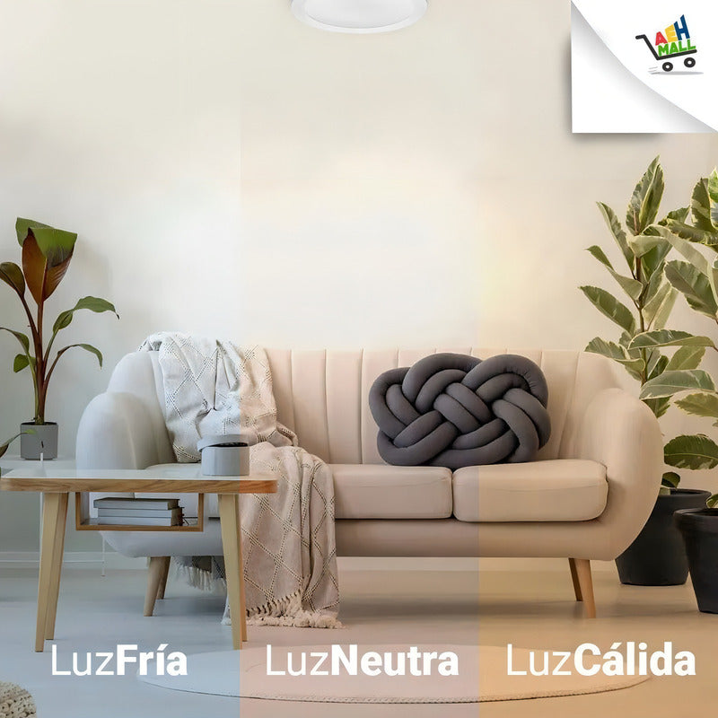 Panel Plafon Led 12w Aplicar Cuadrado Blanco