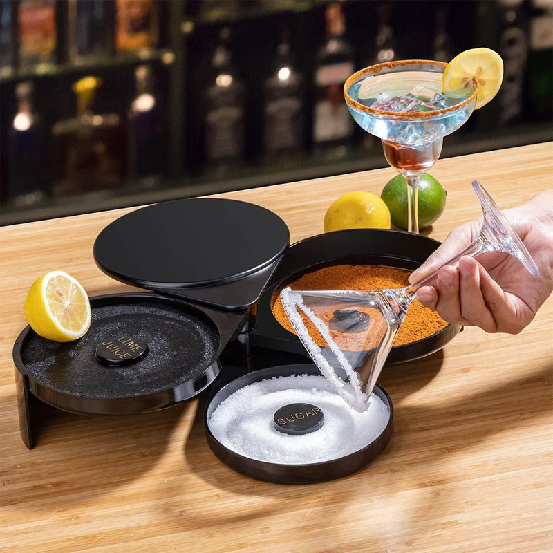 Escarchador De Vasos Orillador Copas Set Bartender 3 Bandeja