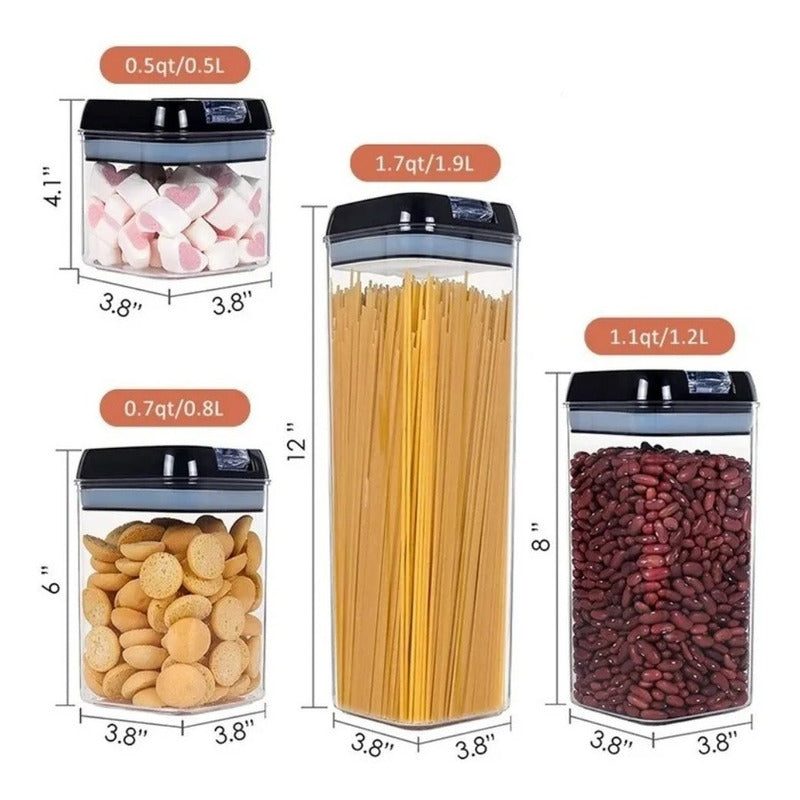 Set 5 Contenedores Hermeticos Organizador Cocina Tapper Acri