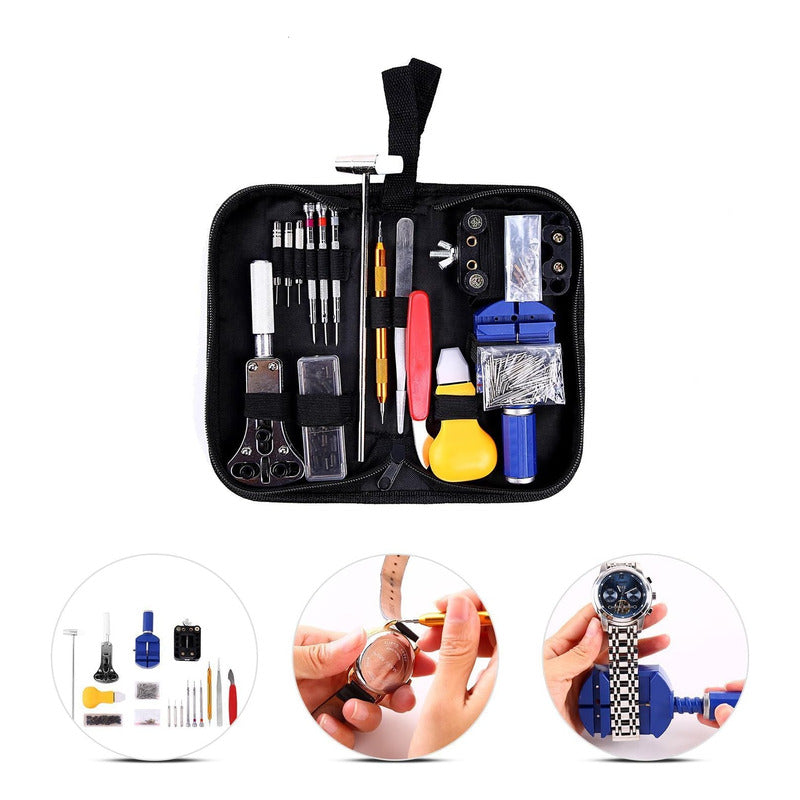Kit Herramientas Relojeria 16 Pcs Relojes Reloj + Funda